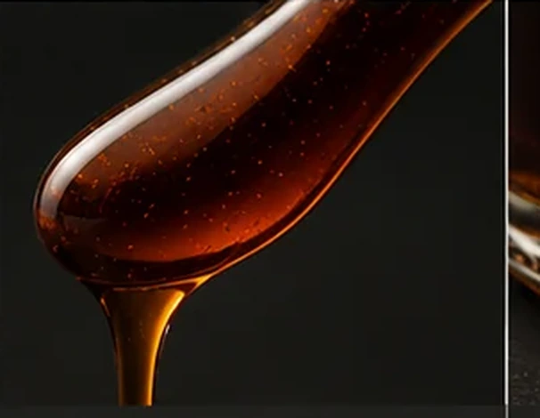 Close-up concept image of dark amber honey